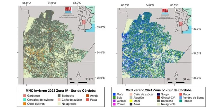 Una radiografía del INTA muestra cómo se distribuyeron los cultivos entre 2018 y 2024