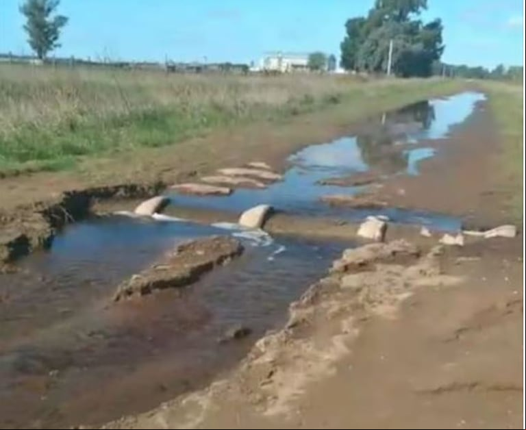 Uno de los caminos rurales de Bolívar en mal estado, luego de las recientes inundaciones. (Foto: Clara Busquet) 