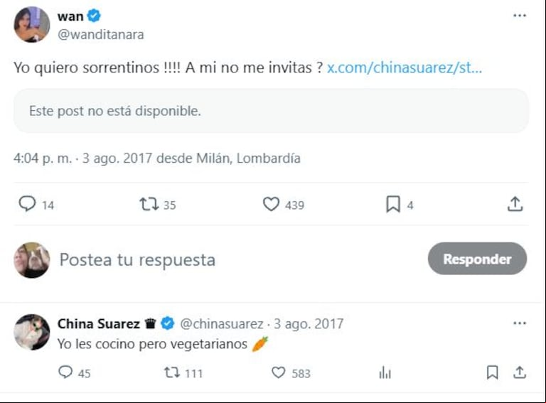 Wanda Nara y la China Suárez se llevaron bien hasta 2021, cuando la empresaria descubrió que la joven se escribía con Mauro Icardi. (Foto: X/Wanditanara)